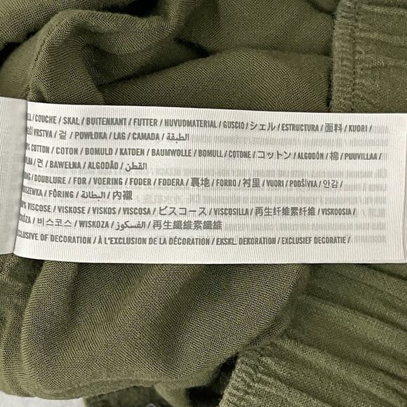 Abercrombie & Fitch Cropped Wide Leg Pants Womens Medium Olive Green Pull On - Picture 10 of 12